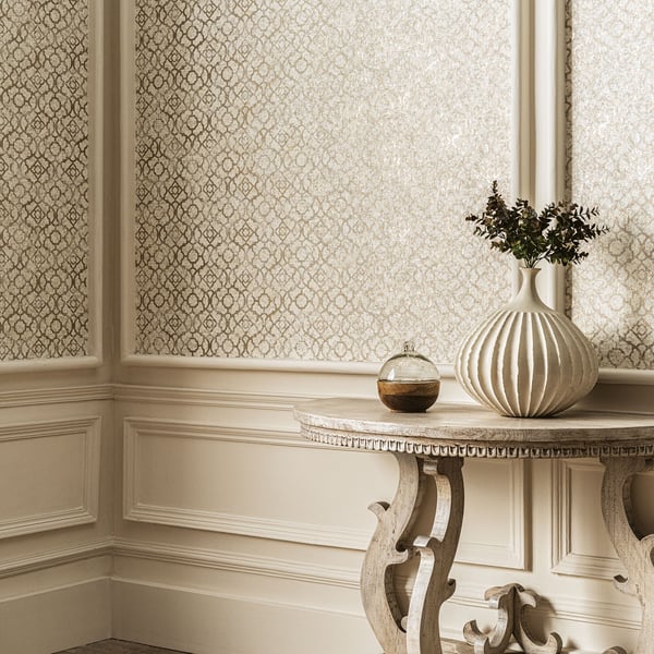 Galerie Wallcoverings Emporium Aged Quatrefoil Galerie Wallcoverings Gold - DWP0246-05
