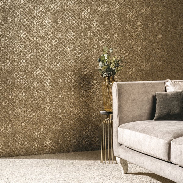 Galerie Wallcoverings Emporium Aged Quatrefoil Galerie Wallcoverings Gold - DWP0246-07