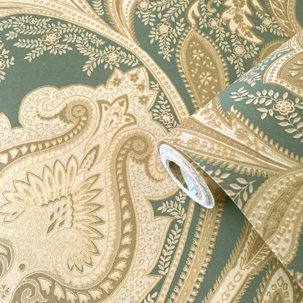 Galerie Wallcoverings Elegance Paisley Galerie Wallcoverings Green - DWP0355-01