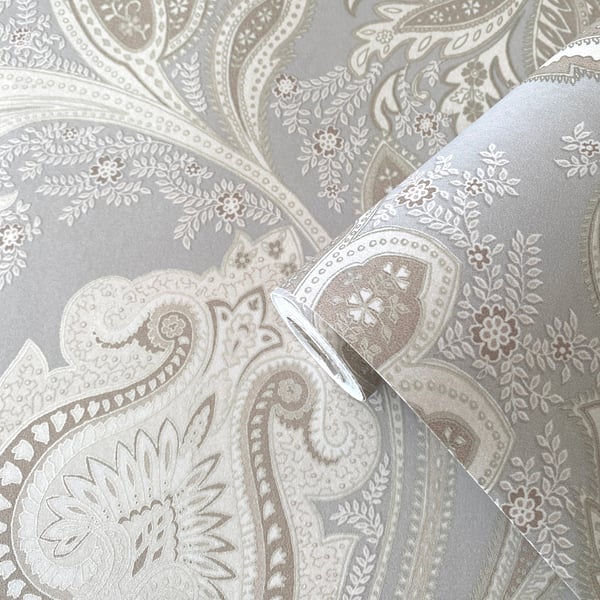 Galerie Wallcoverings Elegance Paisley Galerie Wallcoverings Silver Grey - DWP0355-04