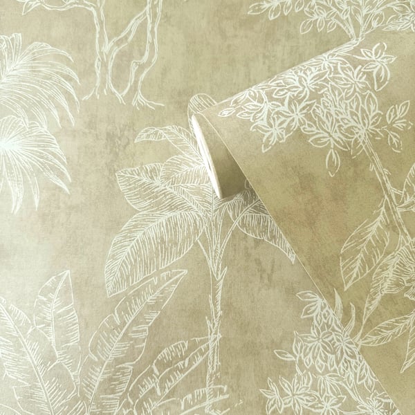 Galerie Wallcoverings Zen Floating Foliage Galerie Wallcoverings Bronze, Brown - DWP0361-03