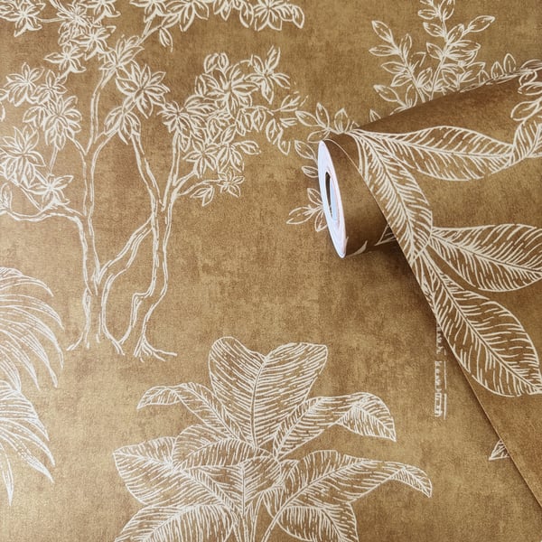 Galerie Wallcoverings Zen Floating Foliage Galerie Wallcoverings Gold - DWP0361-04
