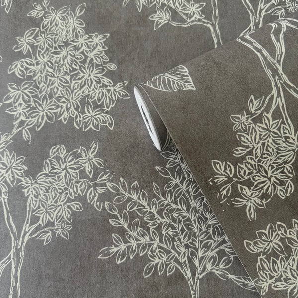 Galerie Wallcoverings Zen Floating Foliage Galerie Wallcoverings Silver, Grey - DWP0361-05
