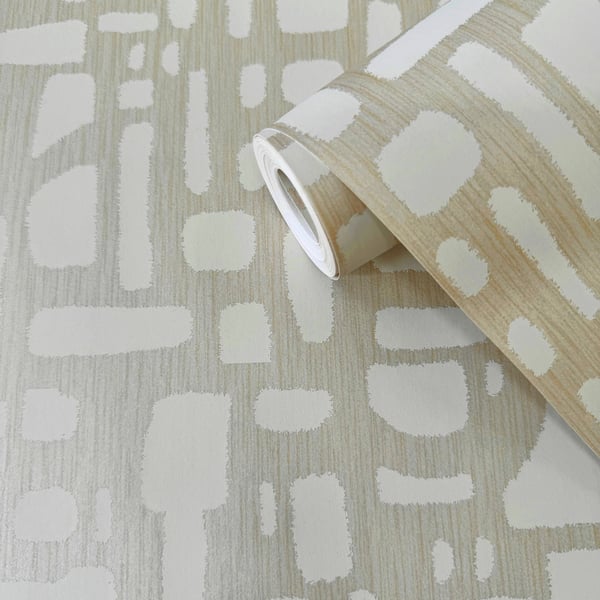 Galerie Wallcoverings Zen Chunky Geo Galerie Wallcoverings Cream - DWP0364-02