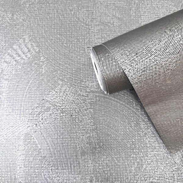 Galerie Wallcoverings Zen Plaster Fan Galerie Wallcoverings Silver, Grey - DWP0366-07