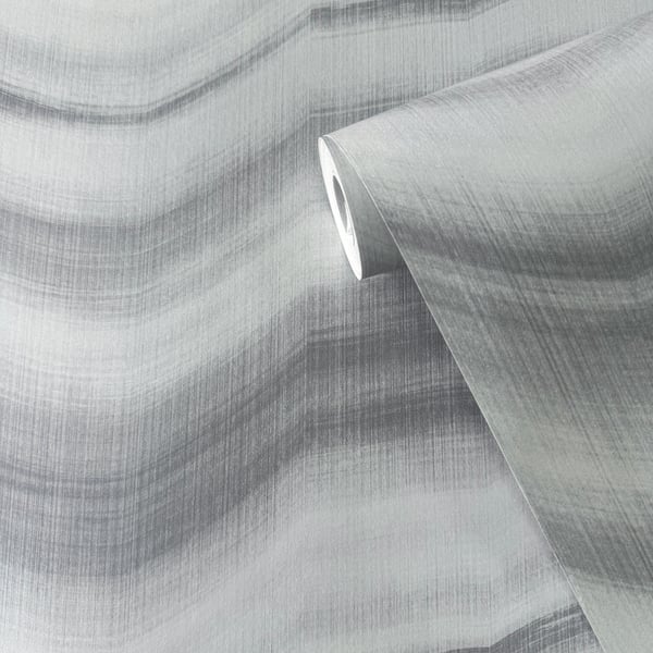 Galerie Wallcoverings Zen Cloudy Stripe Galerie Wallcoverings Silver, Grey - DWP0367-04