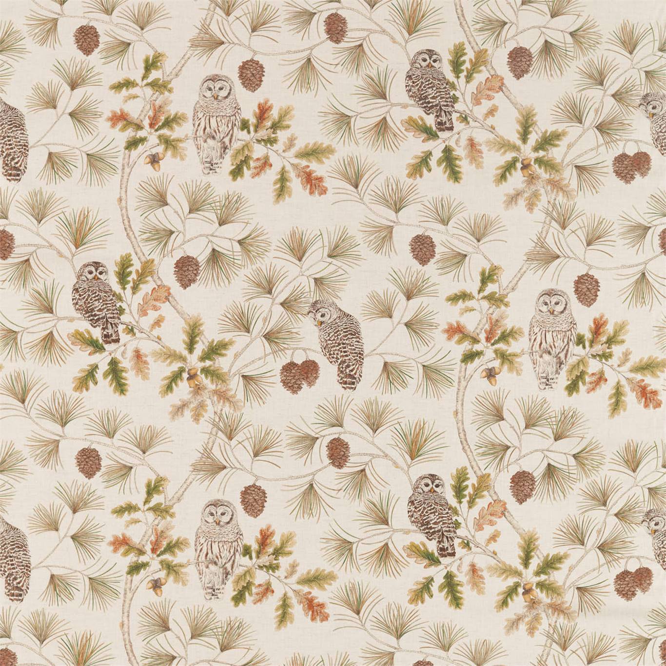 SANDERSON Owlswick Fabric Birds Briarwood - DYSI226525