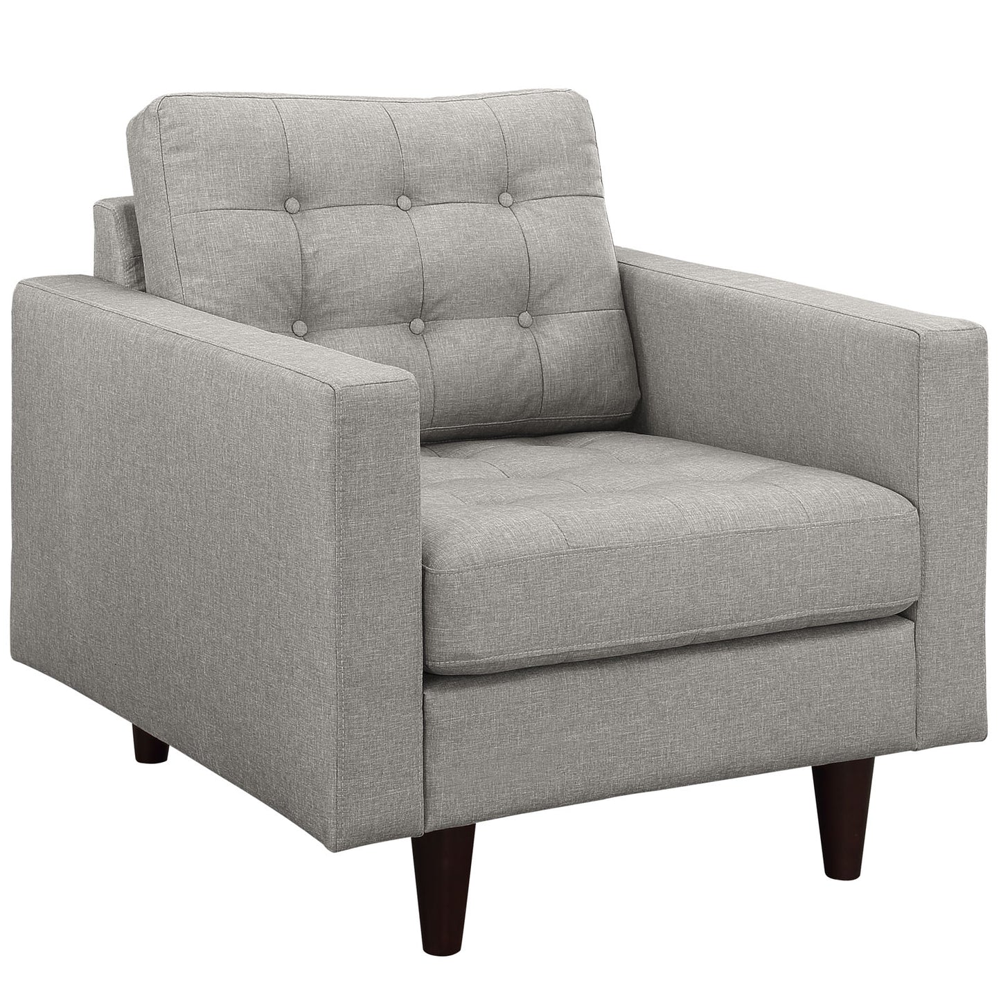 Modway Outlet Empress Upholstered Fabric Armchair by Modway Living Room Furniture Light Gray - EEI-1013-LGR
