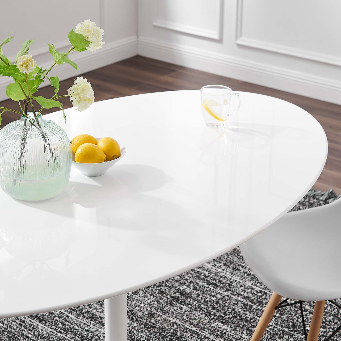 Modway - Lippa 60" Oval Wood Dining Table by Modway Bar and Dining Bar and Dining Tables White - EEI-1121-WHI