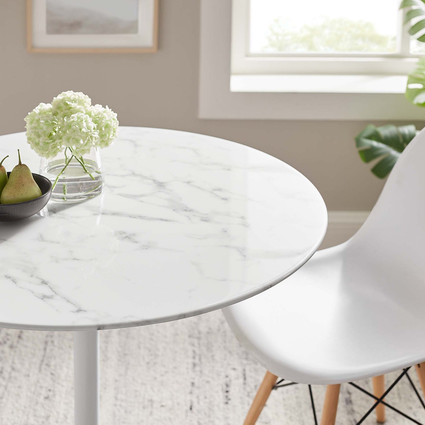 Modway - Lippa 36" Round Faux Marble Dining Table by Modway Bar and Dining Bar and Dining Tables White - EEI-1129-WHI