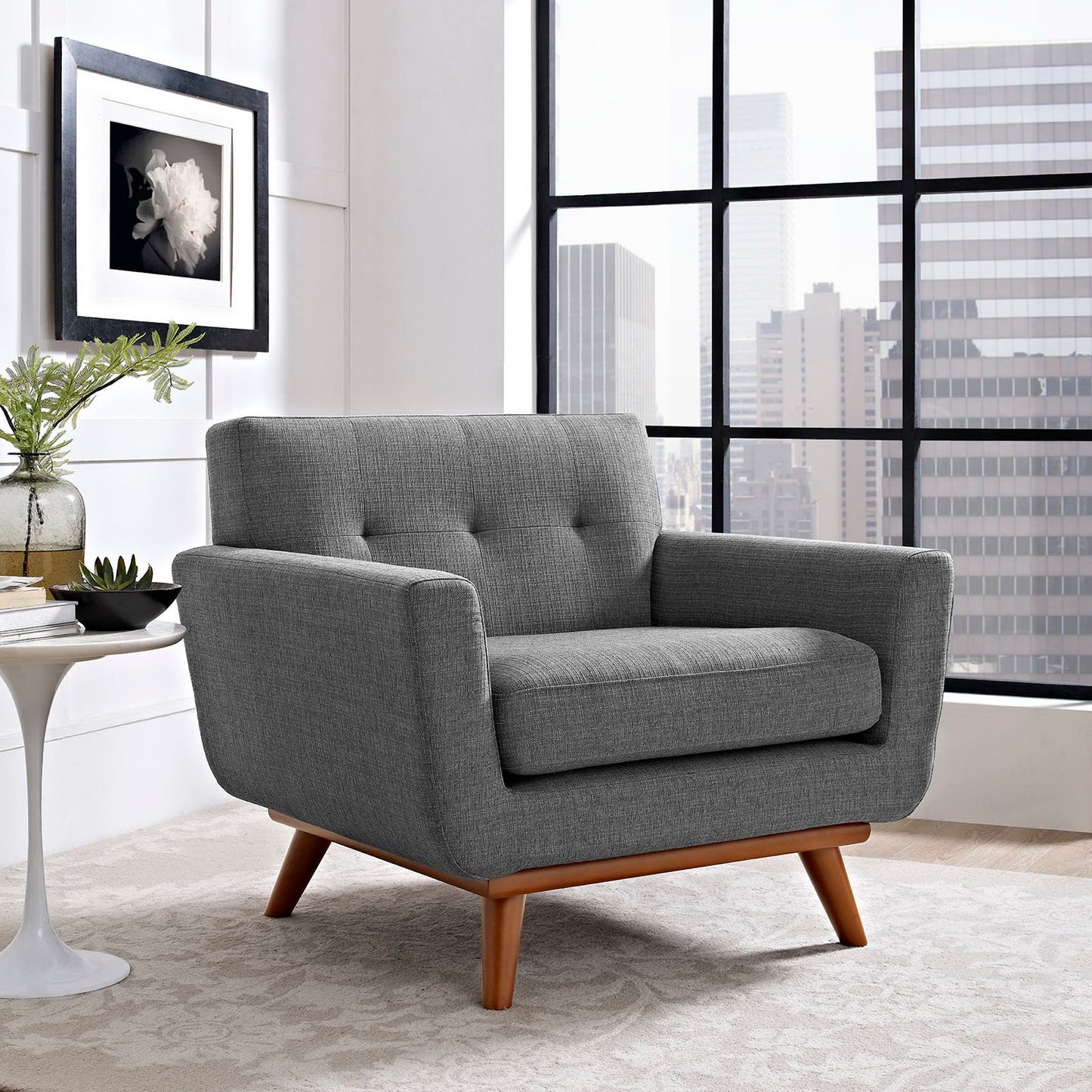 Modway - Engage Upholstered Fabric Armchair by Modway Living Room Sofas and Armchairs Gray - EEI-1178-DOR