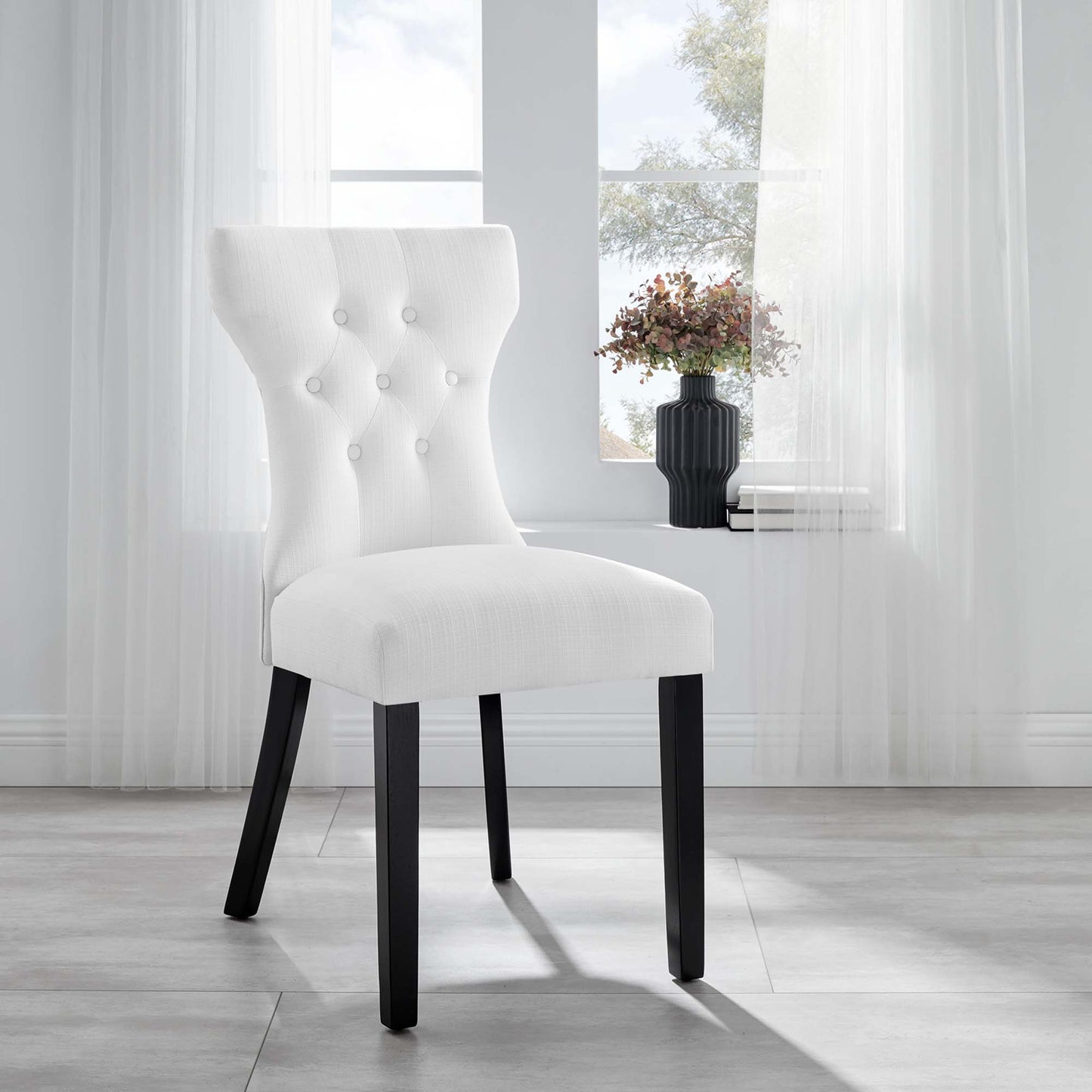 Modway - Silhouette Dining Side Chair by Modway Bar and Dining Dining Chairs White - EEI-1380-WHI