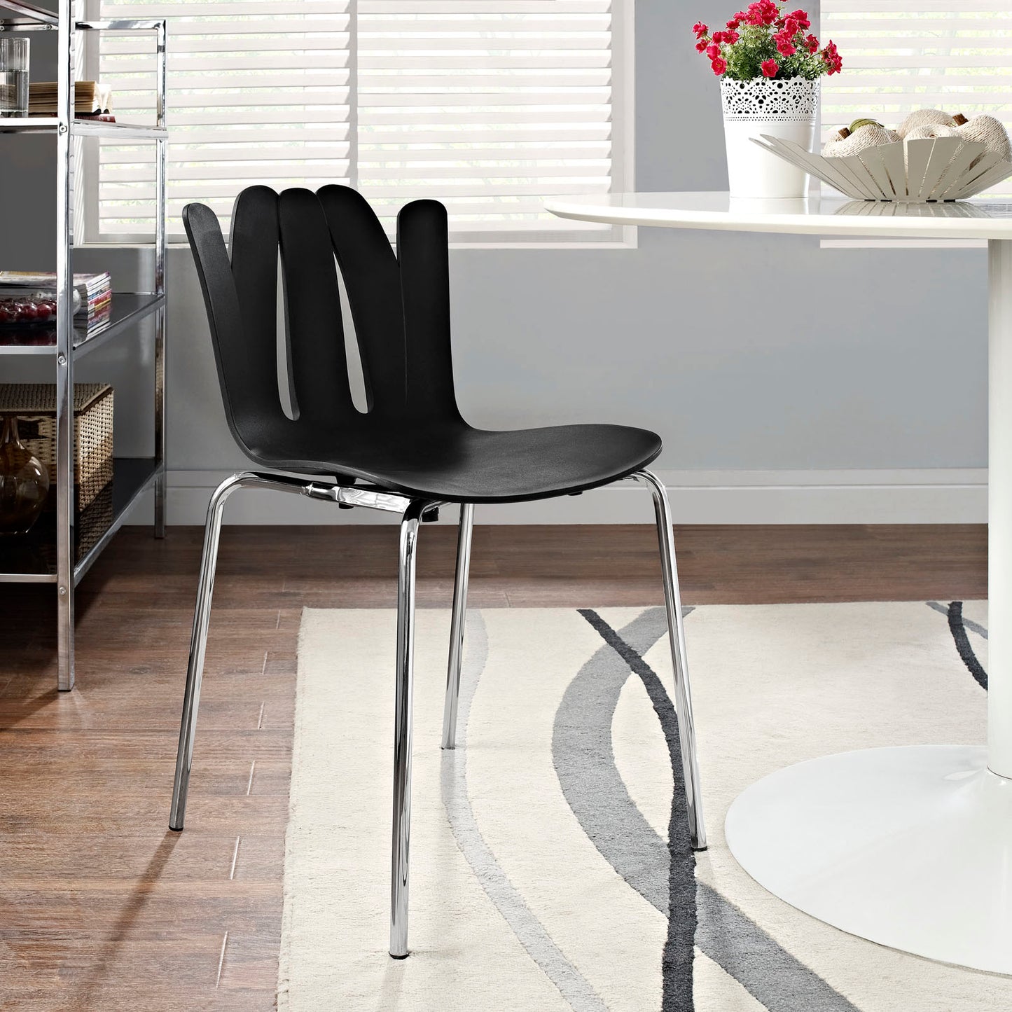 Modway Outlet Flare Dining Side Chair by Modway Bar and Dining Furniture Black - EEI-1496-BLK