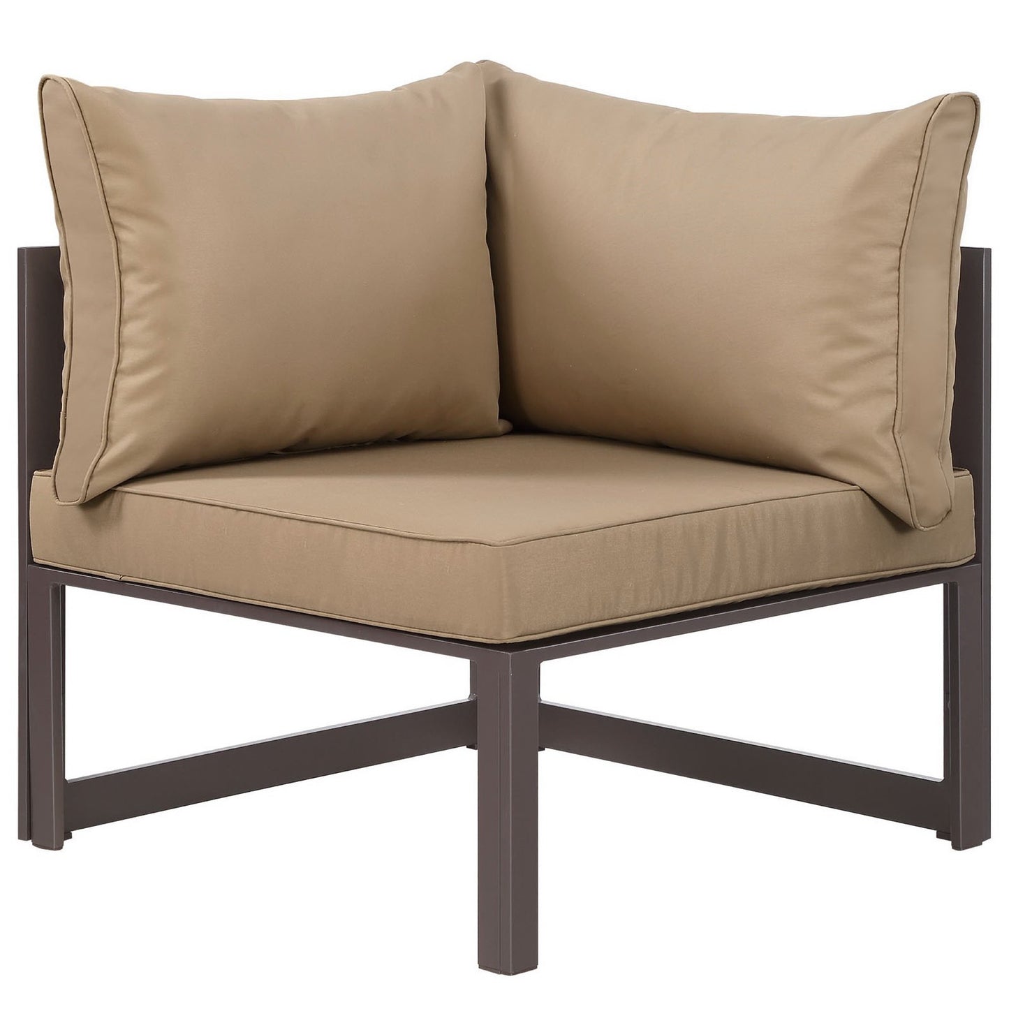 Modway Outlet Fortuna Corner Outdoor Patio Armchair by Modway Outdoor Furniture Furniture Brown Mocha - EEI-1518-BRN-MOC