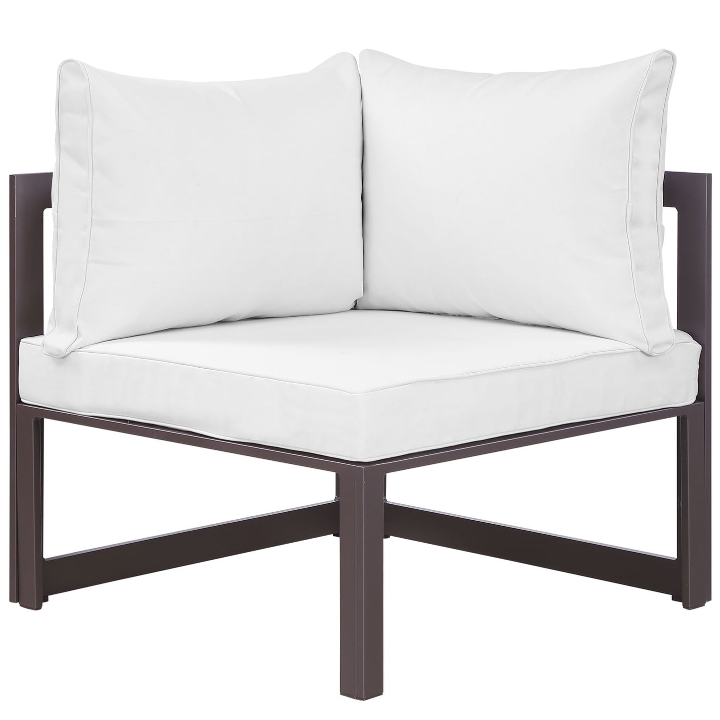 Modway Outlet Fortuna Corner Outdoor Patio Armchair by Modway Outdoor Furniture Furniture Brown White - EEI-1518-BRN-WHI