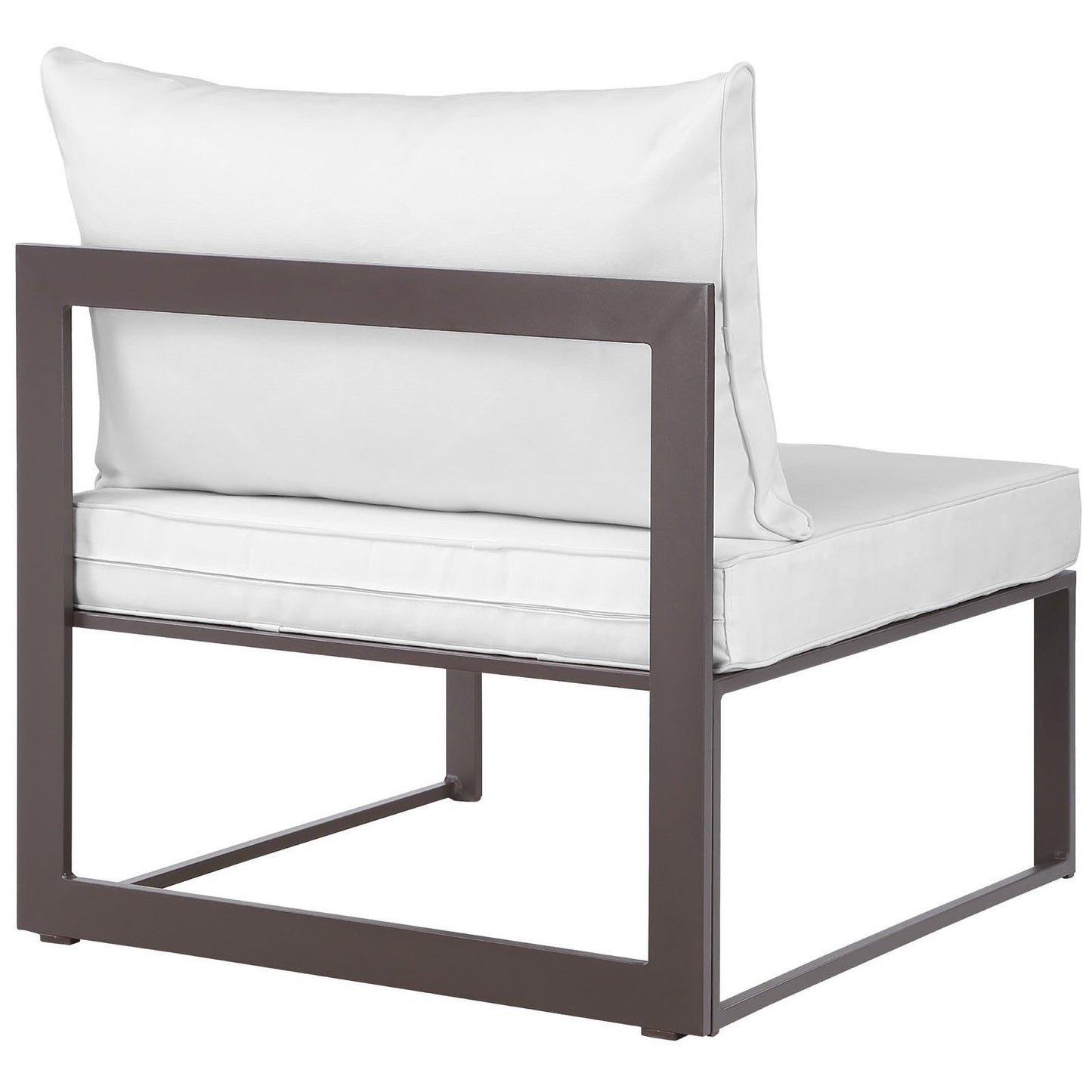 Modway Outlet Fortuna Armless Outdoor Patio Chair by Modway Outdoor Furniture Furniture Brown White - EEI-1520-BRN-WHI