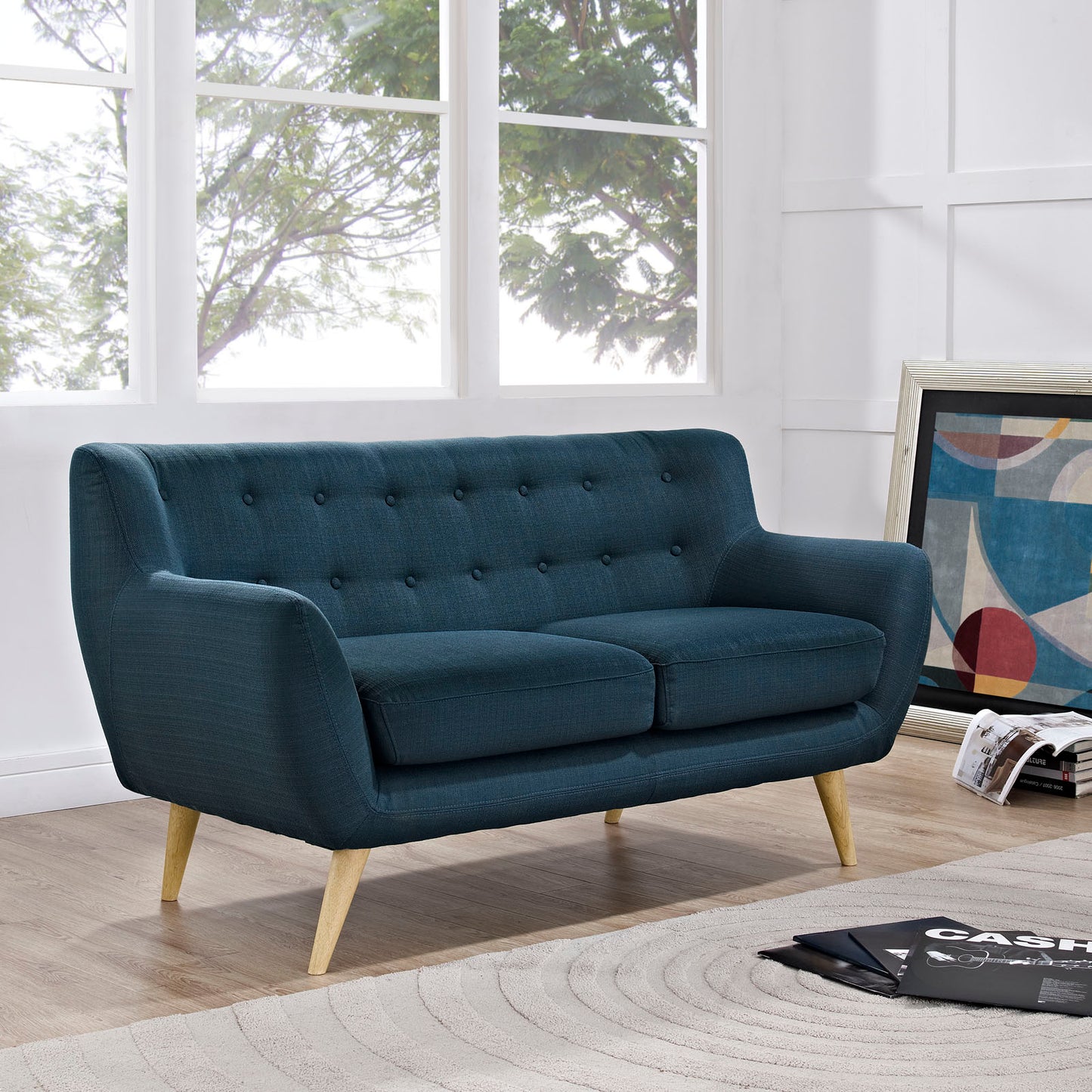 Modway Outlet Remark Upholstered Fabric Loveseat by Modway Living Room Furniture Azure - EEI-1632-AZU