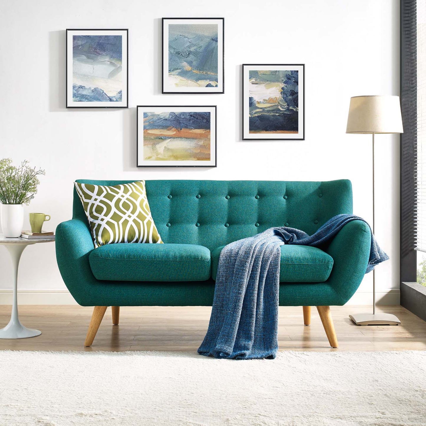 Modway Outlet Remark Upholstered Fabric Loveseat by Modway Living Room Furniture Teal - EEI-1632-TEA
