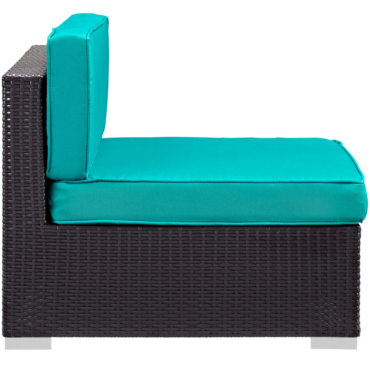 Modway Outlet Gather Corner and Middle Outdoor Patio Sectional Set by Modway Outdoor Furniture Furniture Espresso Turquoise - EEI-1689-EXP-TRQ