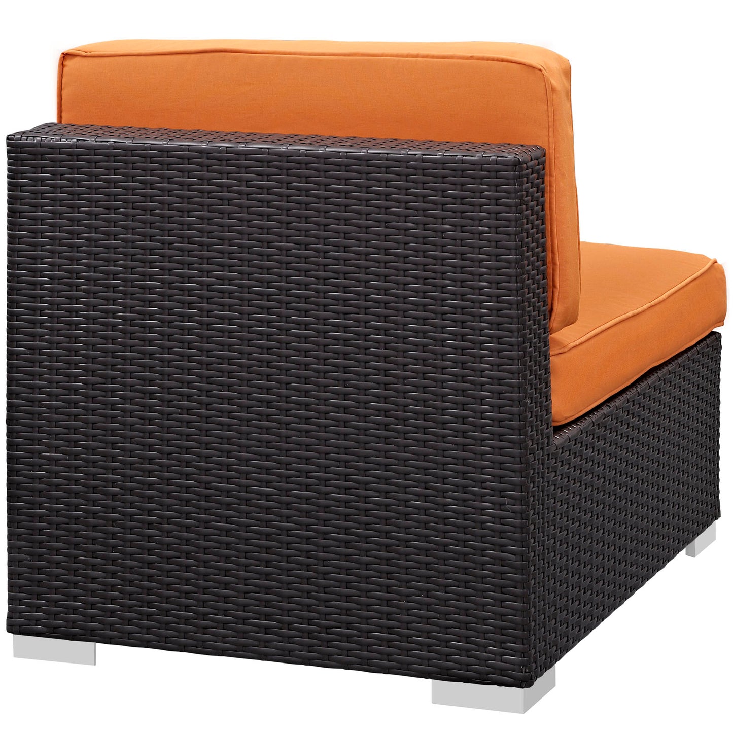 Modway Outlet Gather Outdoor Patio Armless Chair Set of 2 by Modway Outdoor Furniture Furniture Espresso Orange - EEI-1692-EXP-ORA