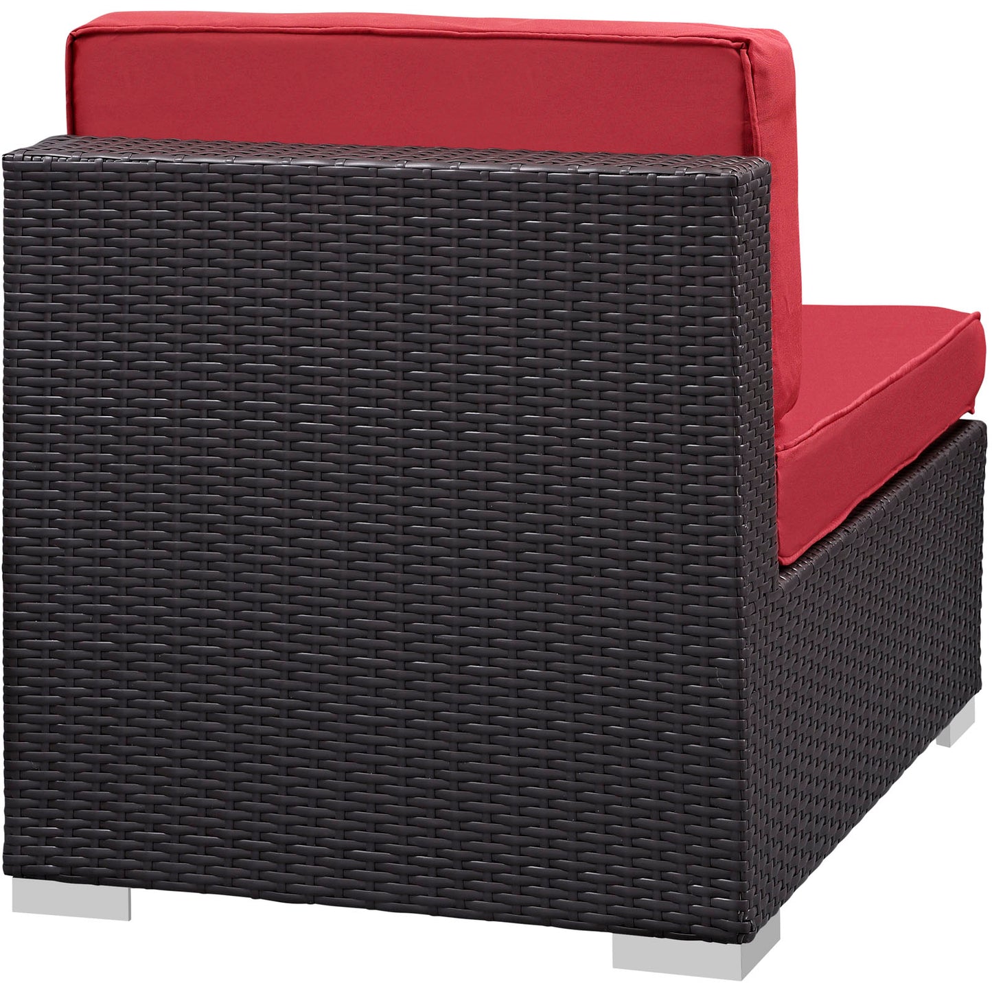 Modway Outlet Gather Armless Outdoor Patio Sectional by Modway Outdoor Furniture Furniture Espresso Red - EEI-1696-EXP-RED