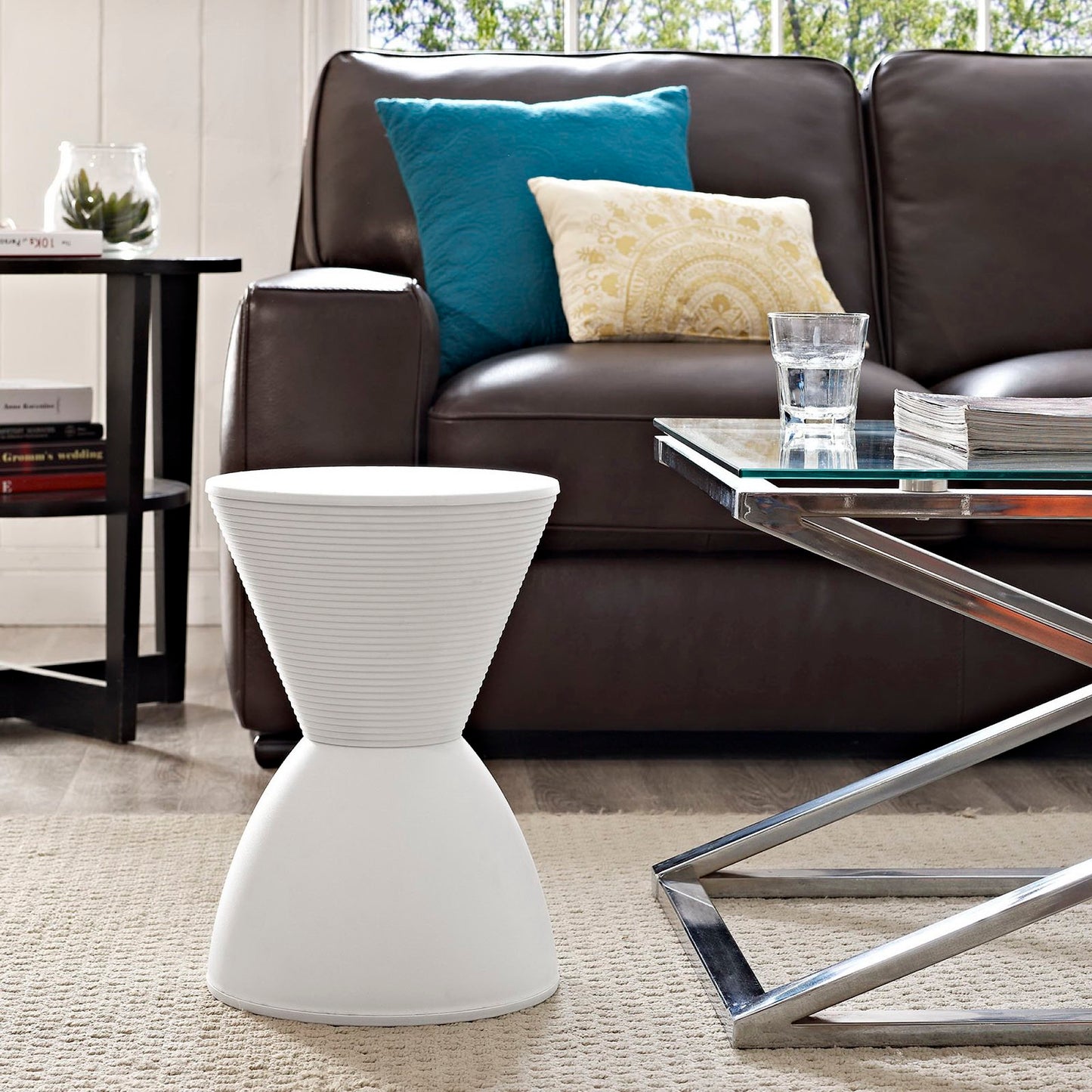Modway - Haste Backless Stool by Modway Living Room Tables White - EEI-1699-WHI