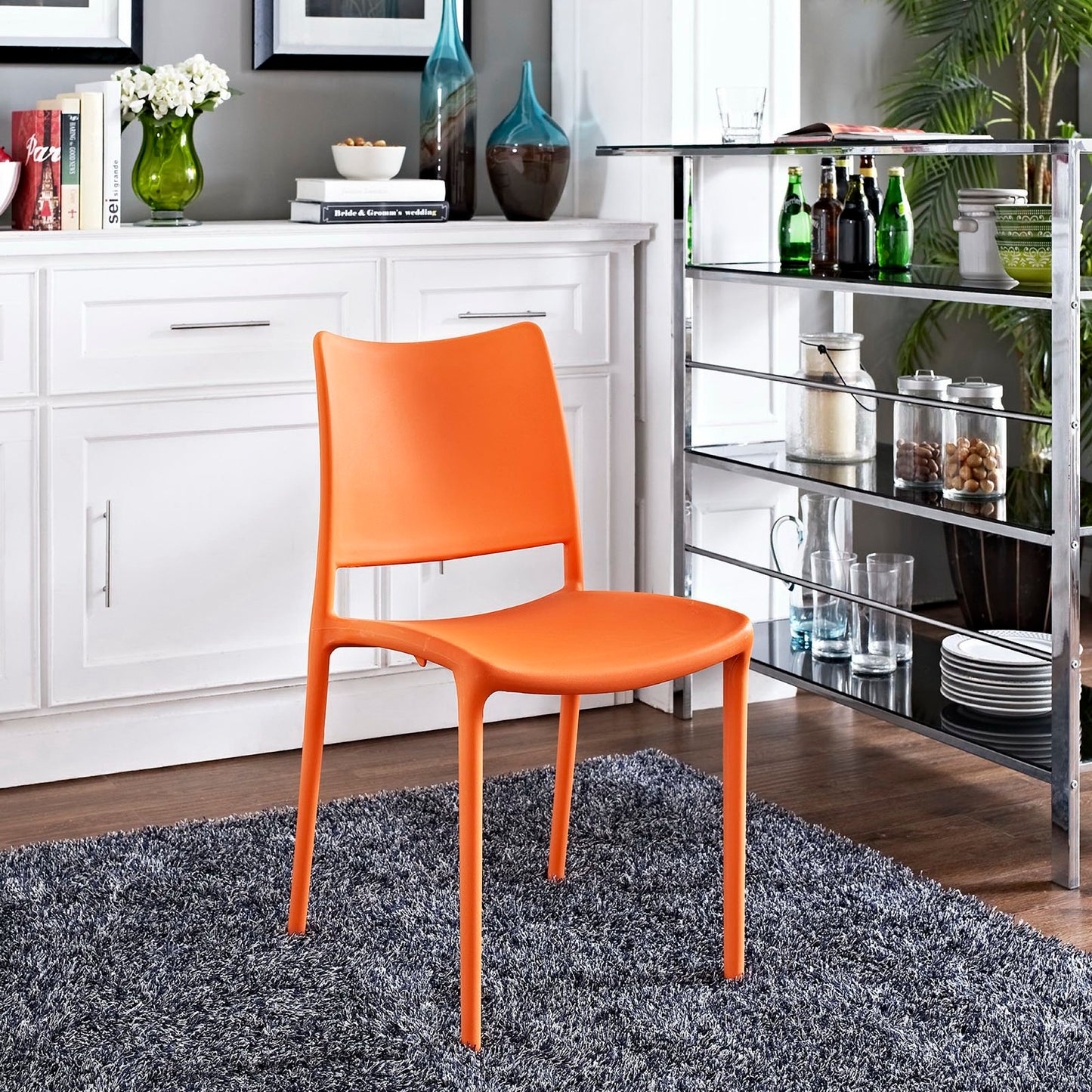 Modway - Hipster Dining Side Chair by Modway Bar and Dining Dining Chairs Orange - EEI-1703-ORA