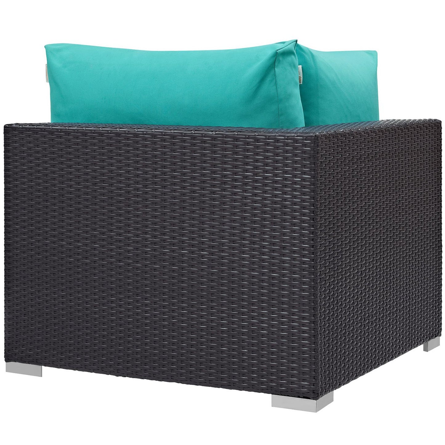 Modway Outlet Convene Outdoor Patio Corner by Modway Outdoor Furniture Furniture Espresso Turquoise - EEI-1840-EXP-TRQ