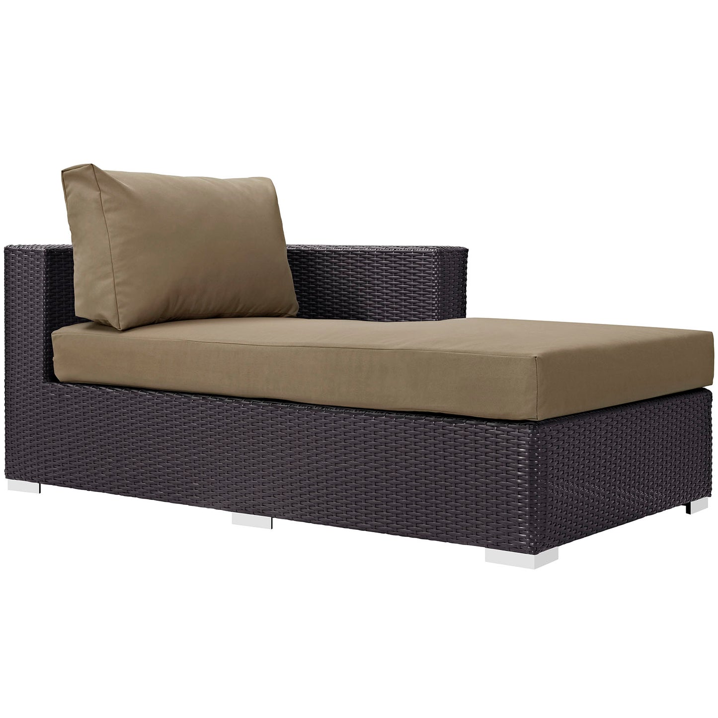 Modway Outlet Convene Outdoor Patio Fabric Right Arm Chaise by Modway Outdoor Furniture Furniture Espresso Mocha - EEI-1843-EXP-MOC