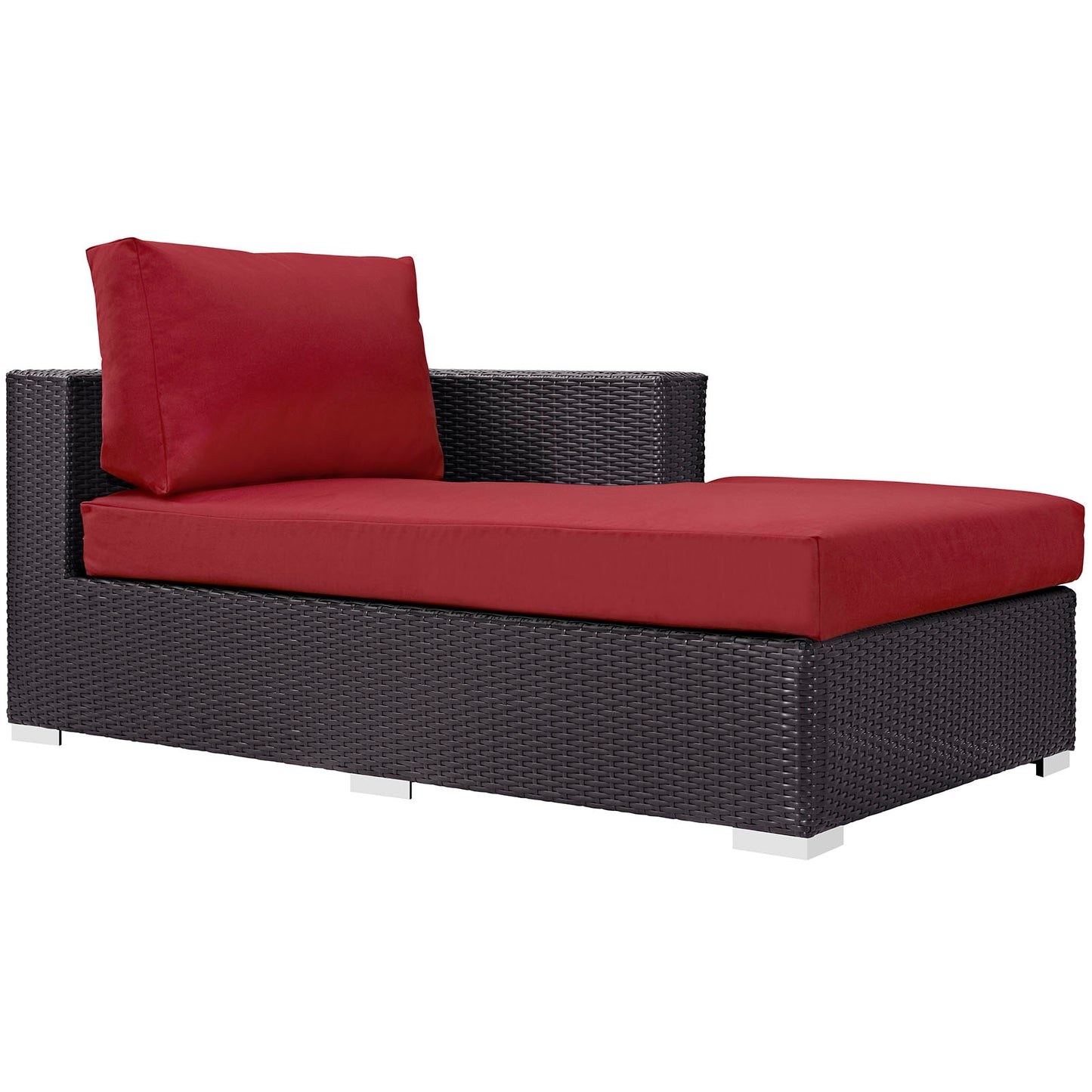 Modway Outlet Convene Outdoor Patio Fabric Right Arm Chaise by Modway Outdoor Furniture Furniture Espresso Red - EEI-1843-EXP-RED