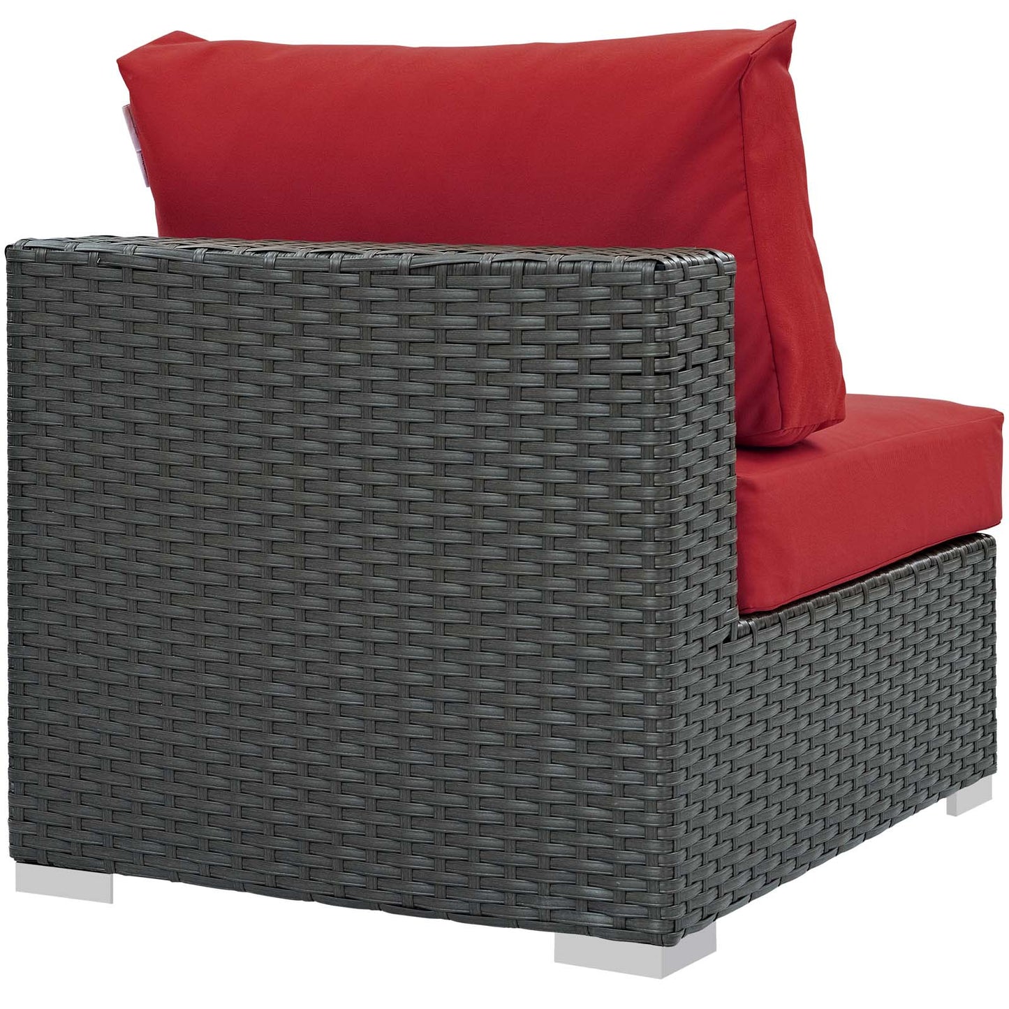 Modway Outlet Sojourn Outdoor Patio Fabric Sunbrella? Armless by Modway Outdoor Furniture Furniture Canvas Red - EEI-1854-CHC-RED