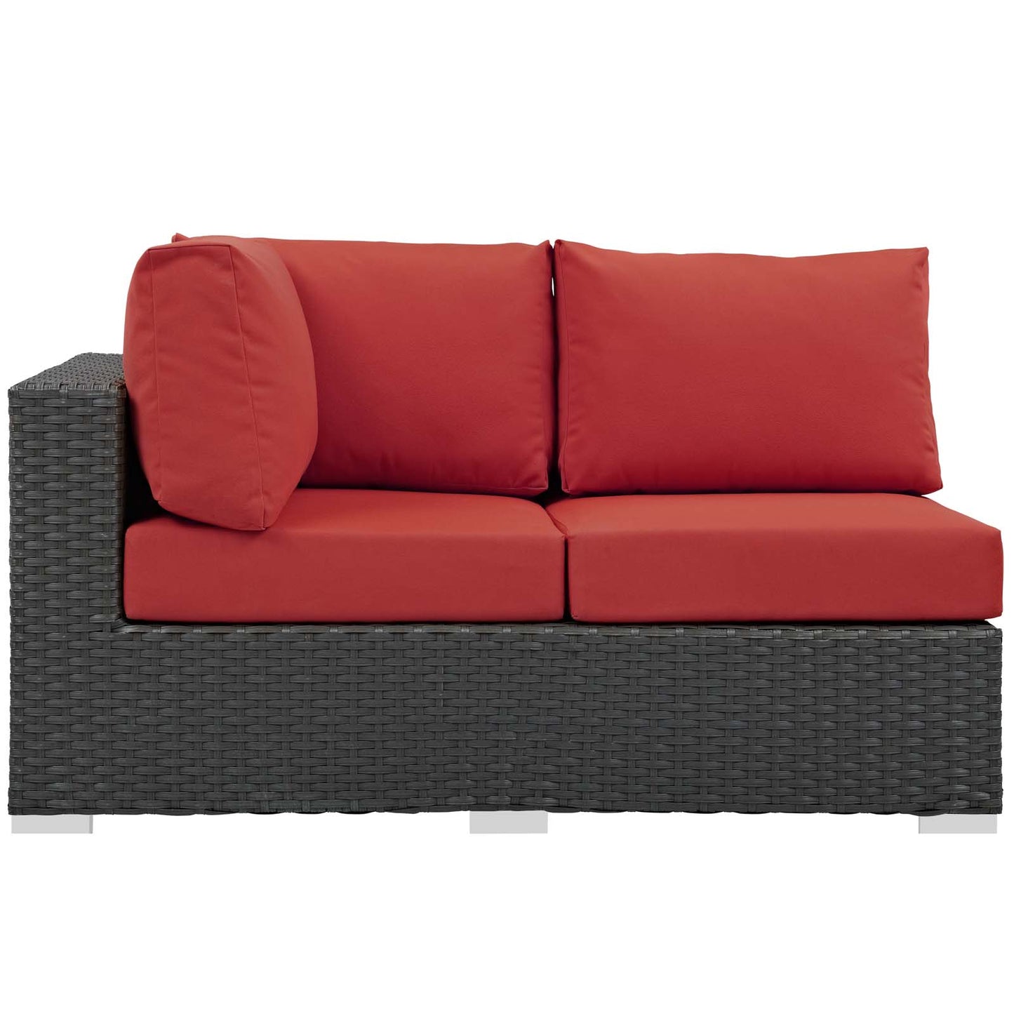 Modway Outlet Sojourn Outdoor Patio Sunbrella? Left Arm Loveseat by Modway Outdoor Furniture Furniture Canvas Red - EEI-1858-CHC-RED