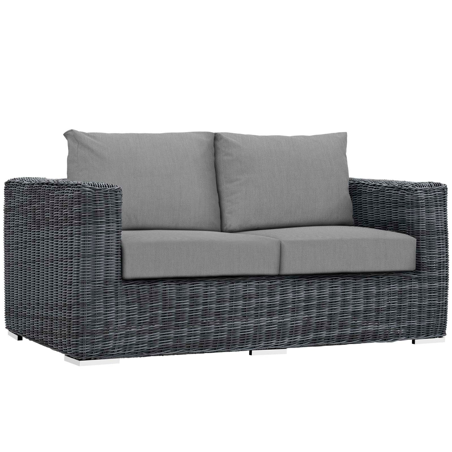 Modway Outlet Summon Outdoor Patio Sunbrella? Loveseat by Modway Outdoor Furniture Furniture Canvas Gray - EEI-1865-GRY-GRY