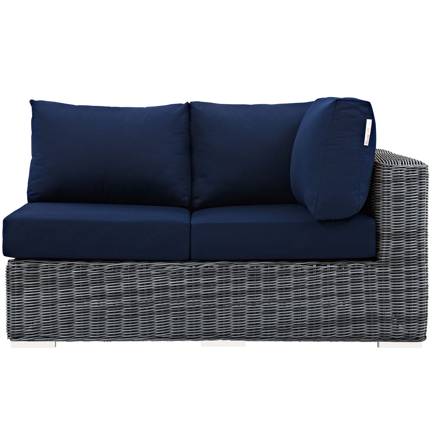 Modway Outlet Summon Outdoor Patio Sunbrella? Right Arm Loveseat by Modway Outdoor Furniture Furniture Canvas Navy - EEI-1871-GRY-NAV