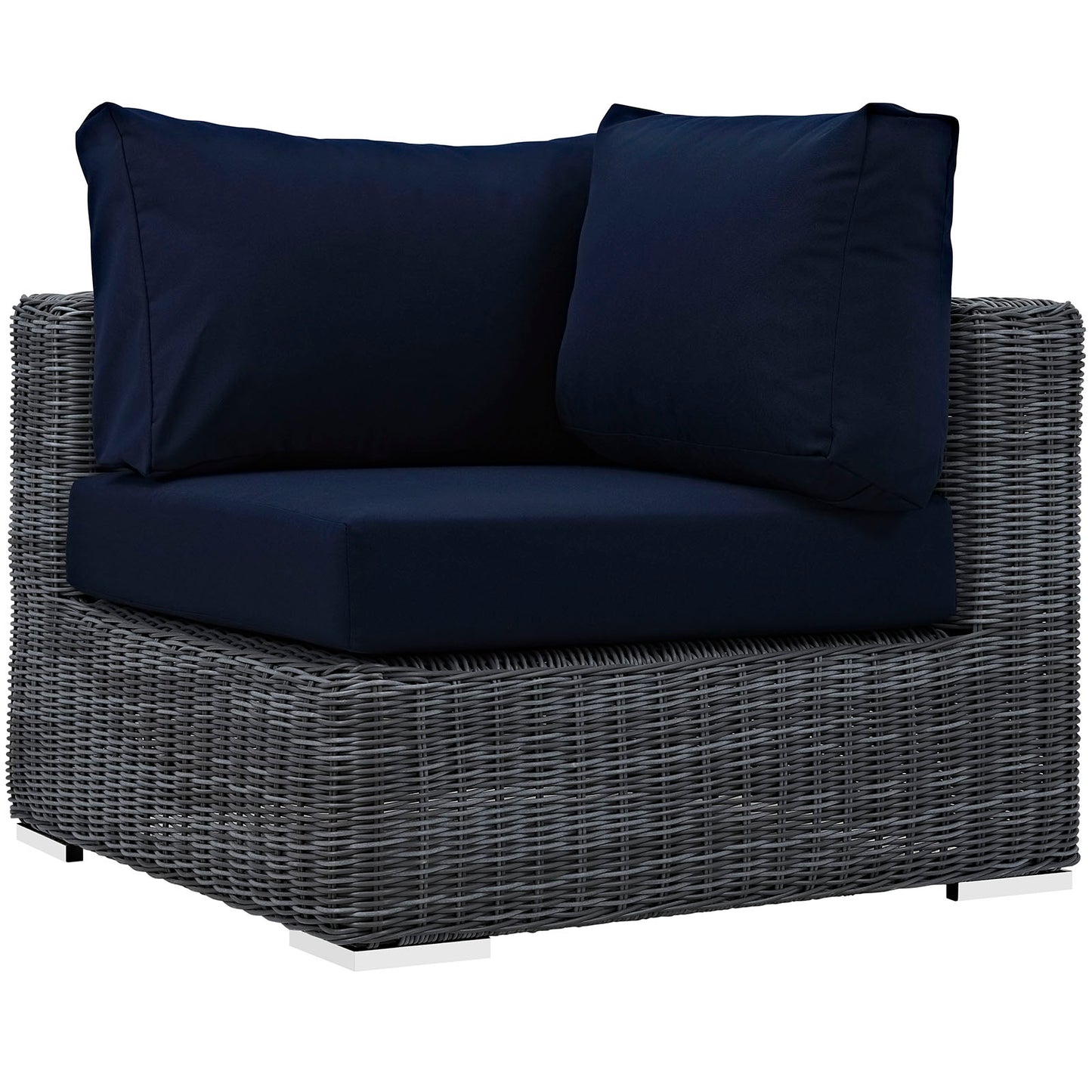 Modway Outlet Summon 7 Piece Outdoor Patio Sunbrella? Sectional Set by Modway Outdoor Furniture Furniture Canvas Navy - EEI-1892-GRY-NAV-SET
