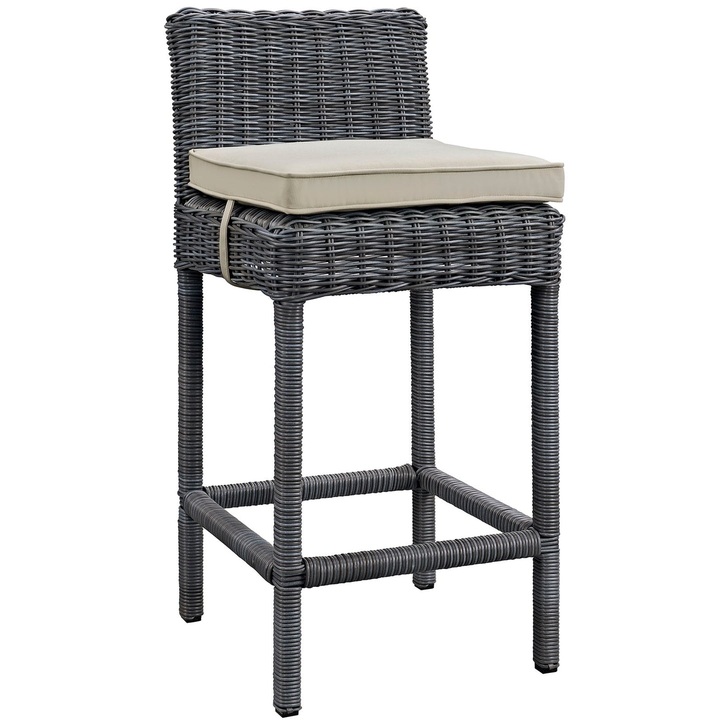 Modway Outlet Summon Outdoor Patio Sunbrella? Bar Stool by Modway Outdoor Furniture Furniture Antique Canvas Beige - EEI-1960-GRY-BEI