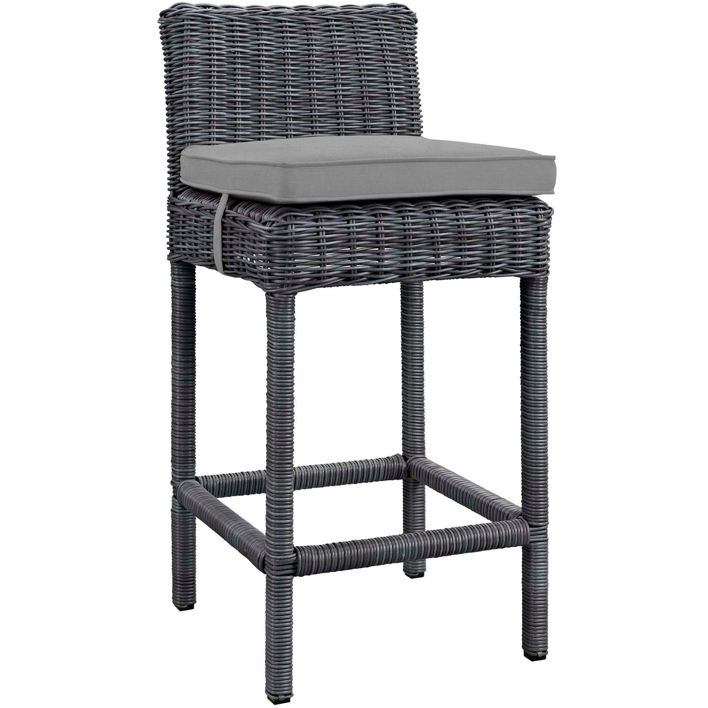 Modway Outlet Summon Outdoor Patio Sunbrella? Bar Stool by Modway Outdoor Furniture Furniture Gray Gray - EEI-1960-GRY-GRY