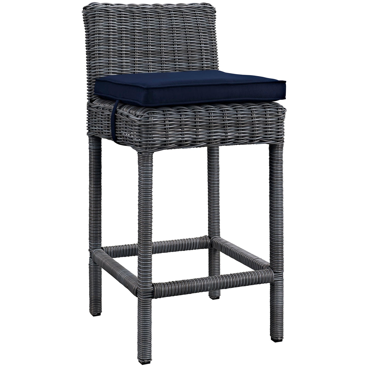 Modway Outlet Summon Outdoor Patio Sunbrella? Bar Stool by Modway Outdoor Furniture Furniture Canvas Navy - EEI-1960-GRY-NAV