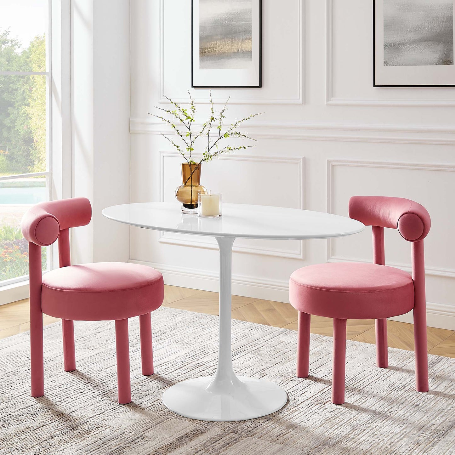 Modway - Lippa 48" Oval Wood Dining Table by Modway Bar and Dining Bar and Dining Tables White - EEI-2017-WHI