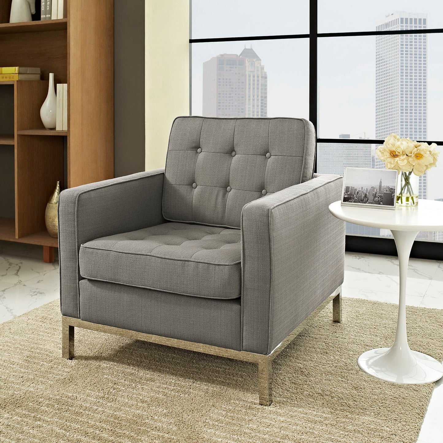 Modway Outlet Loft Upholstered Fabric Armchair by Modway Living Room Furniture Granite - EEI-2050-GRA