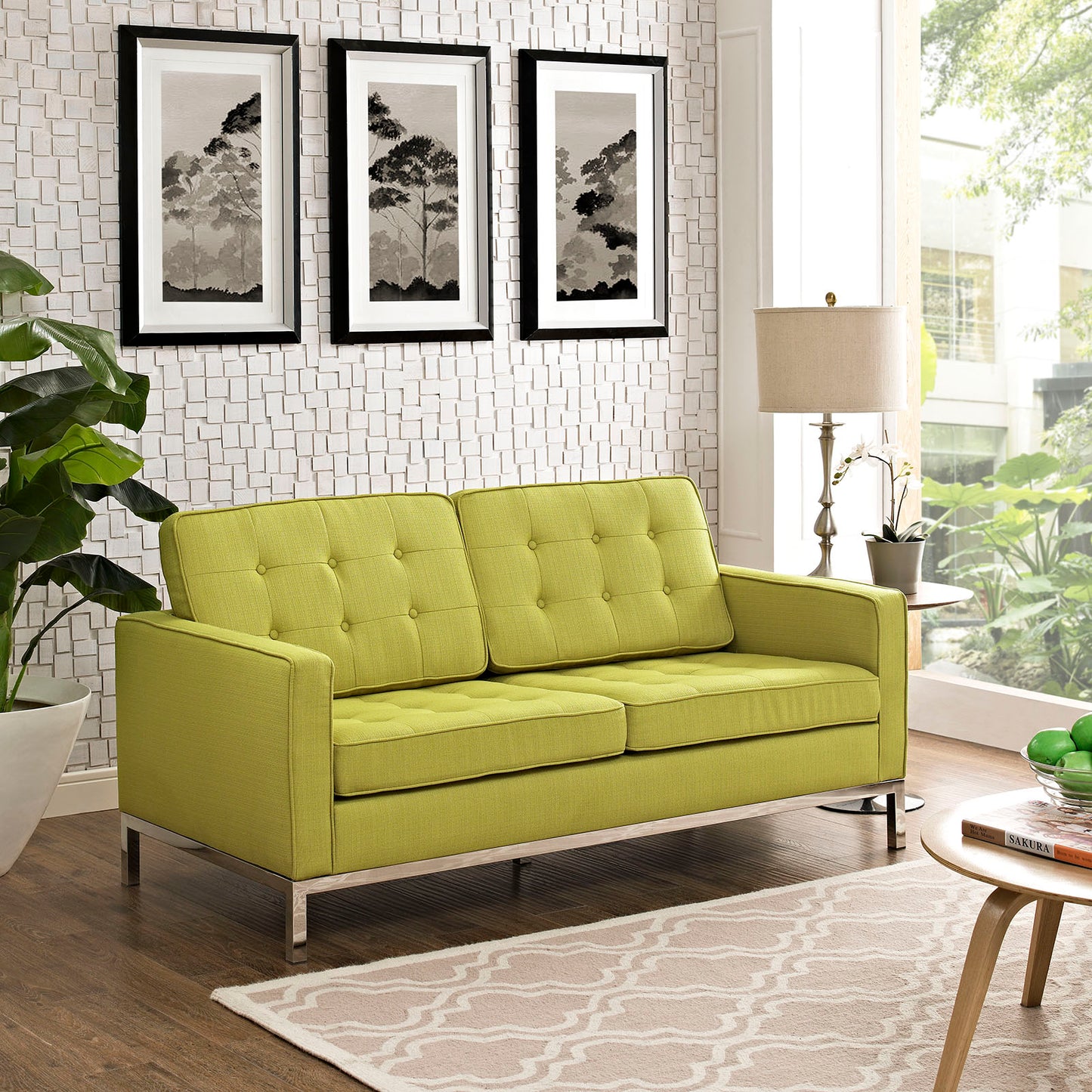 Modway Outlet Loft Upholstered Fabric Loveseat by Modway Living Room Furniture Wheatgrass - EEI-2051-WHE