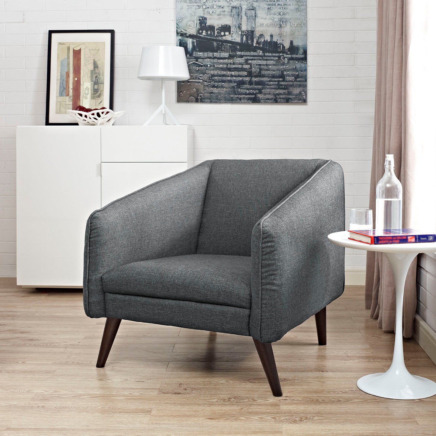Modway Outlet Slide Upholstered Fabric Armchair by Modway Living Room Furniture Gray - EEI-2132-GRY