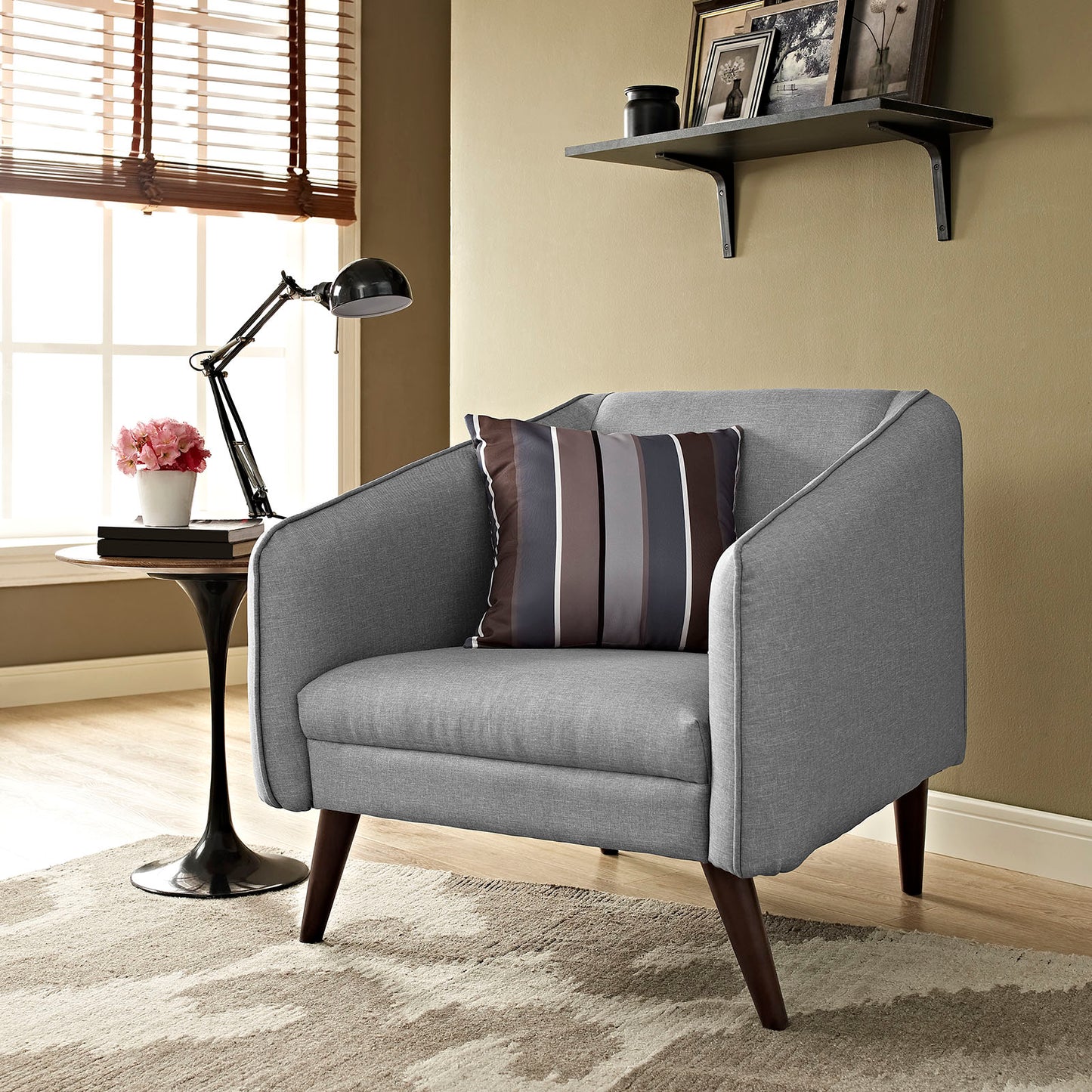 Modway Outlet Slide Upholstered Fabric Armchair by Modway Living Room Furniture LightGray - EEI-2132-LGR