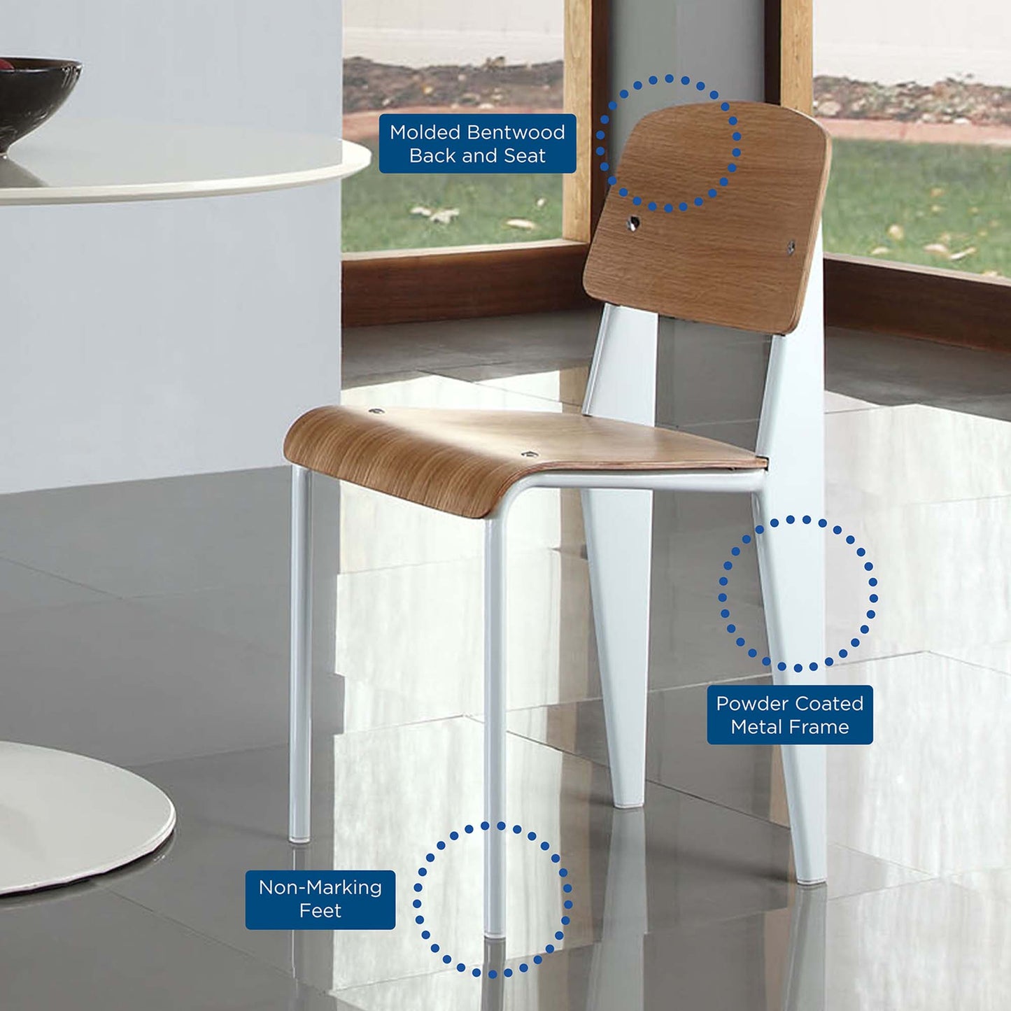 Modway - Cabin Dining Side Chair by Modway Bar and Dining Dining Chairs White - EEI-214-NAT-WHI