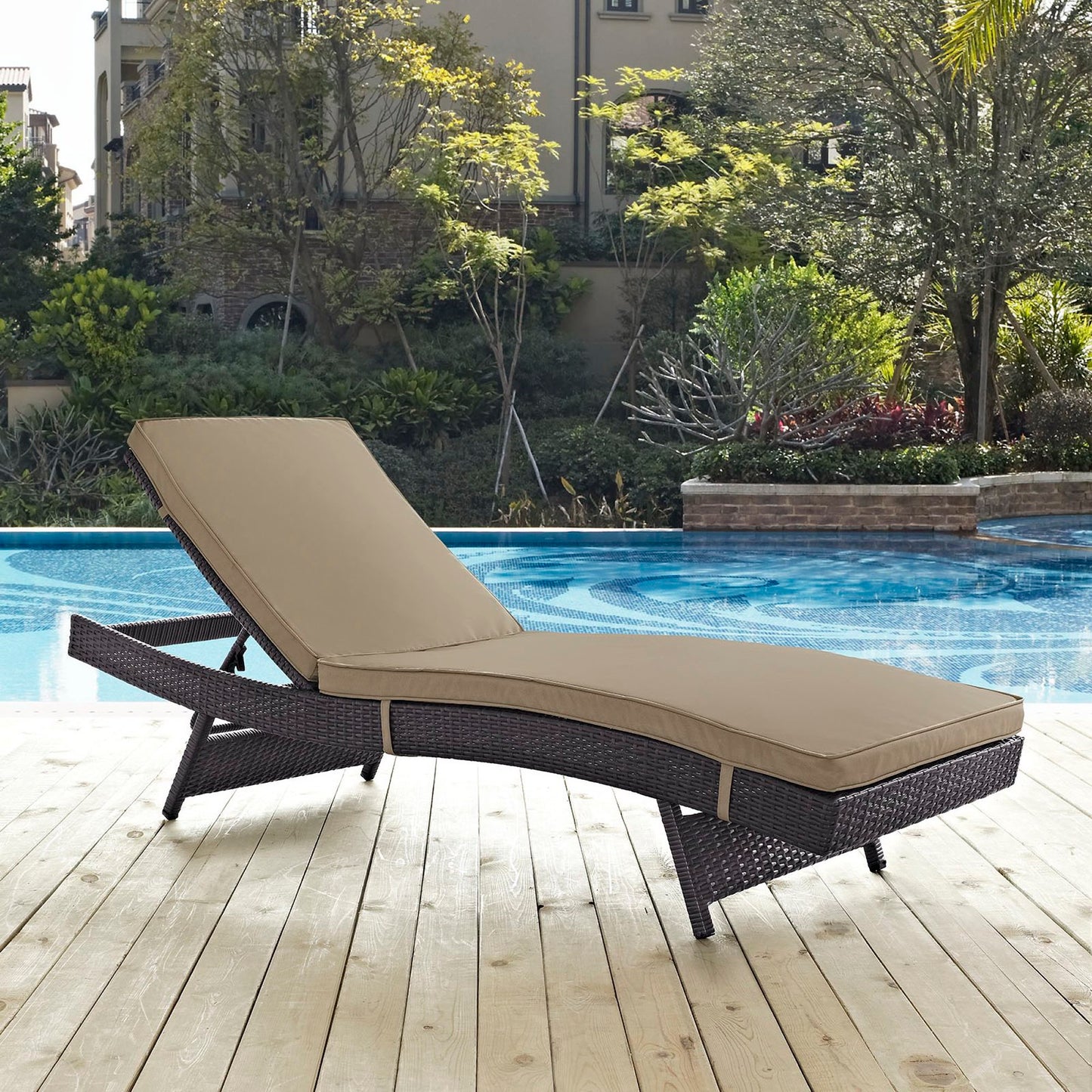 Modway Outlet Convene Outdoor Patio Chaise by Modway Outdoor Furniture Furniture Espresso Mocha - EEI-2179-EXP-MOC