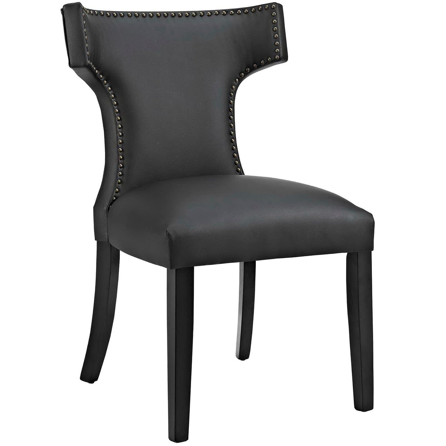 Modway Outlet Curve Vegan Leather Dining Chair by Modway Bar and Dining Furniture Black - EEI-2220-BLK
