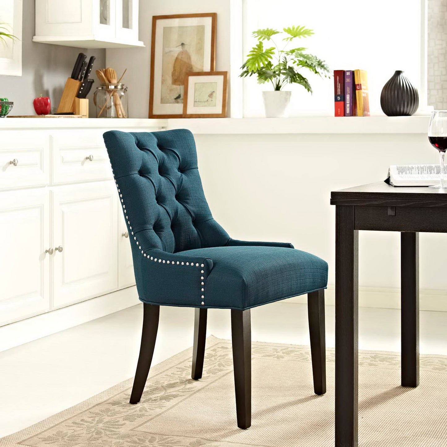 Modway Outlet Regent Tufted Fabric Dining Chair by Modway Bar and Dining Furniture Azure - EEI-2223-AZU
