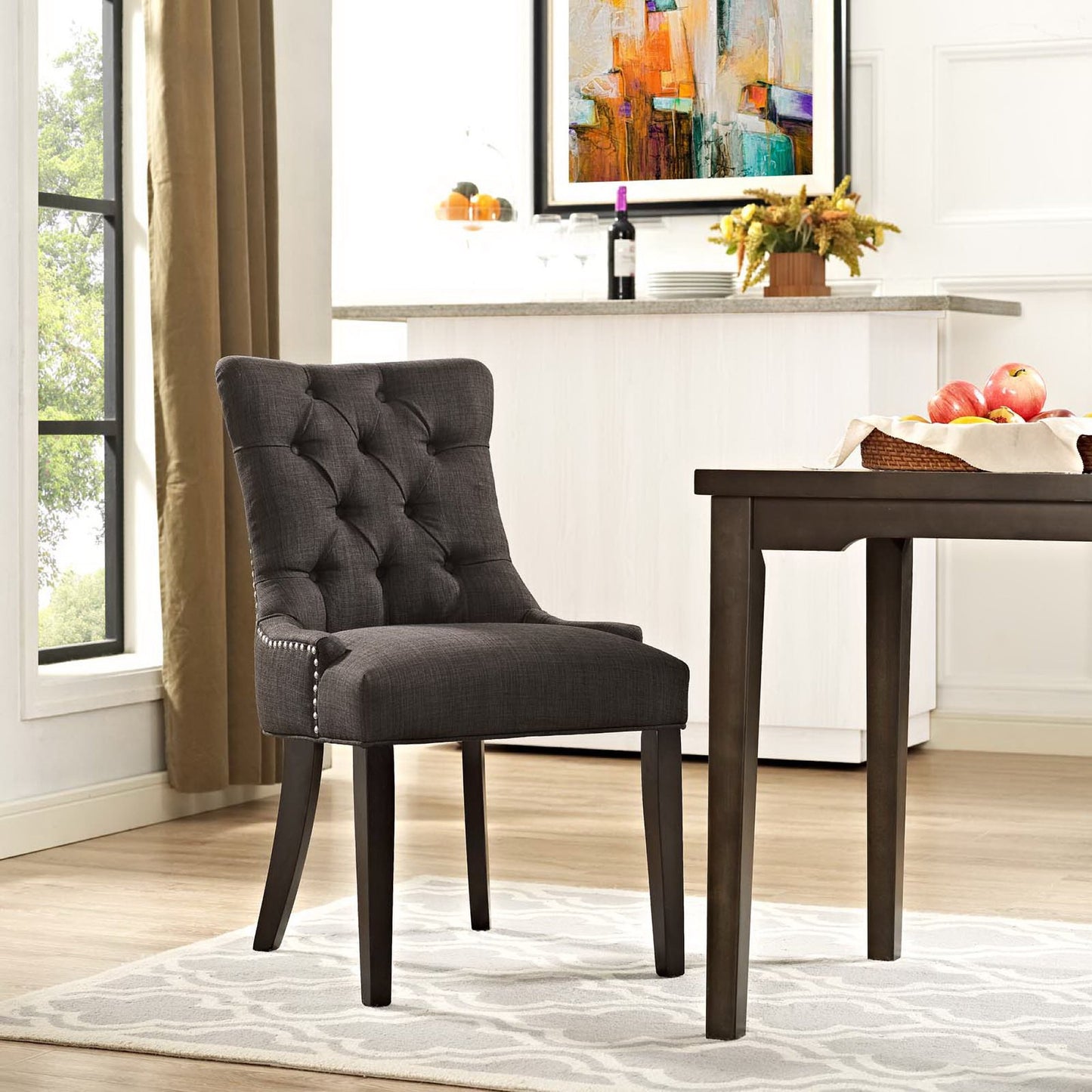 Modway Outlet Regent Tufted Fabric Dining Chair by Modway Bar and Dining Furniture Brown - EEI-2223-BRN