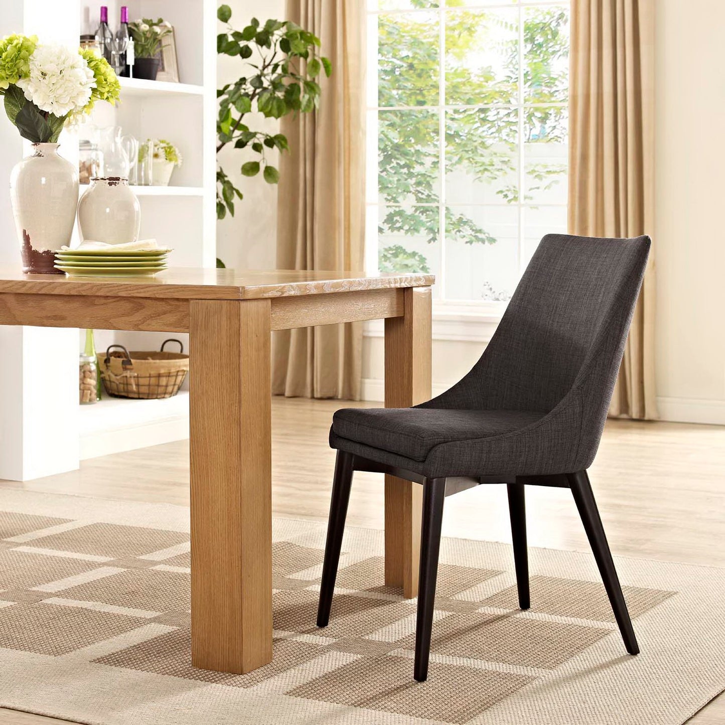 Modway Outlet Viscount Fabric Dining Chair by Modway Bar and Dining Furniture Brown - EEI-2227-BRN