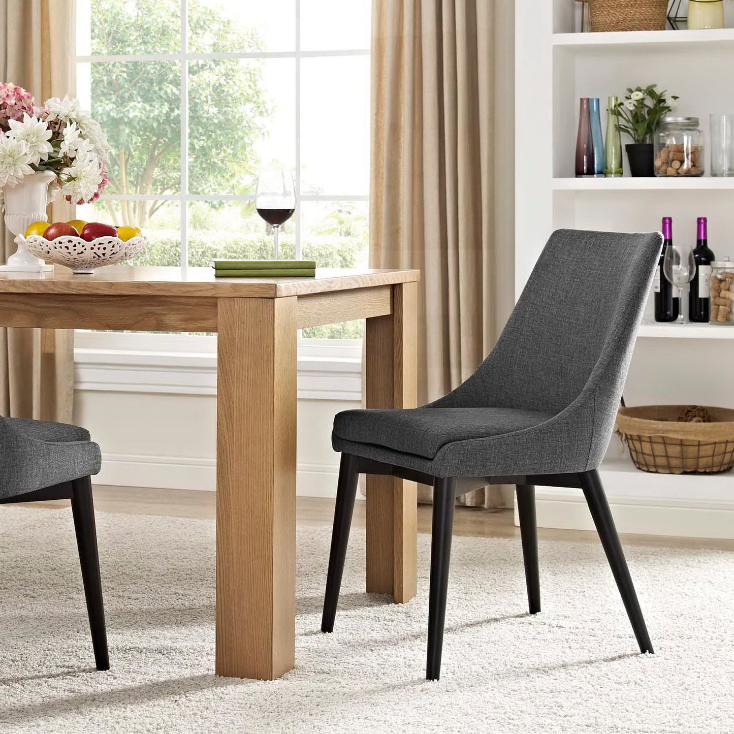 Modway - Viscount Fabric Dining Chair by Modway Bar and Dining Dining Chairs Gray - EEI-2227-GRY